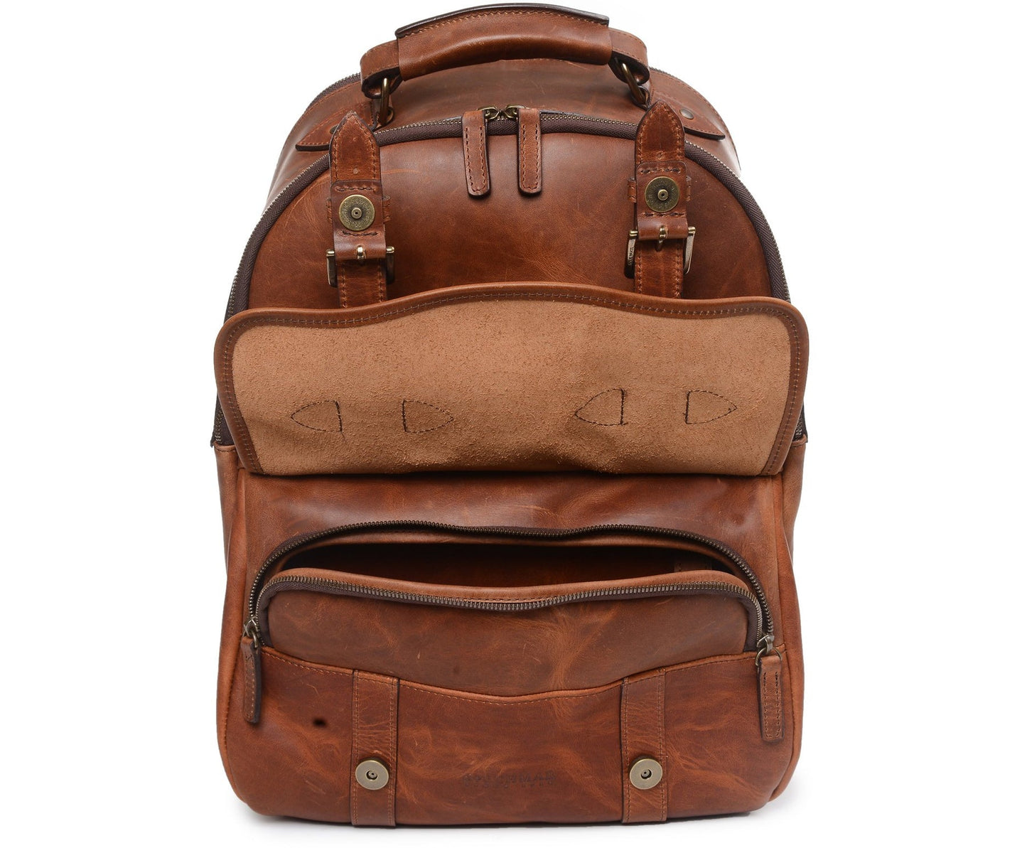 Lewis Classic 16" Leather Backpack | Classic Chestnut Brown Leather Backpack | Korchmar