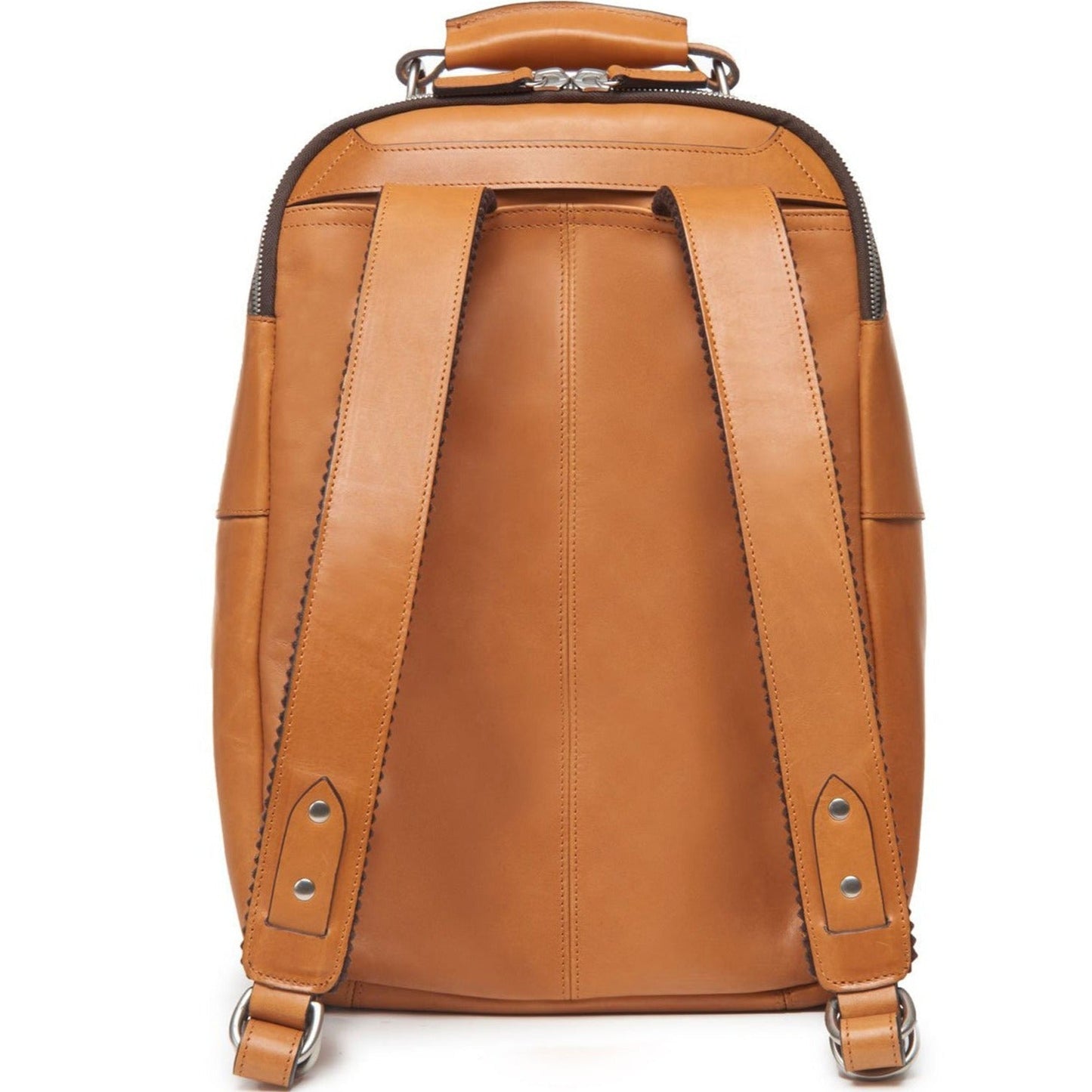 Lewis Classic 16" Leather Backpack | Black Leather Backpack | Nickle Zippers | Korchmar