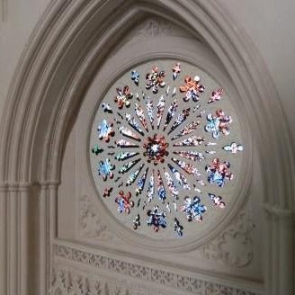 National Cathedral Rose Window Architectural Sculpture | Custom Washington National Cathedral Plaster Model | Extraordinary Quality and Detail | Made in England | Timothy Richards-Desk Accessory-Sterling-and-Burke