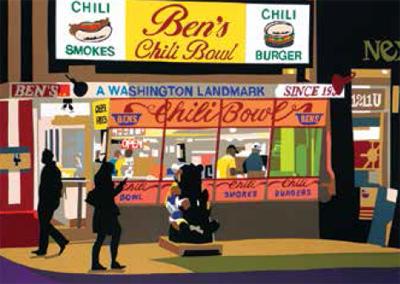 Ben's Chili Bowl At Night | Joseph Craig English | 14 by 11 inches-Giclee Print-Sterling-and-Burke