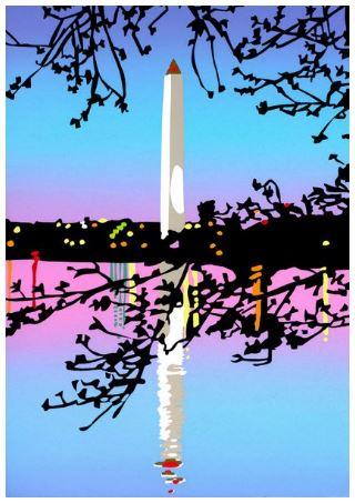 Framed DC Dawn | Washington Monument Art | The Washington Monument, DC at Dawan | Art by Joseph Craig English | 13 by 16 Inches-Giclee Print-Sterling-and-Burke