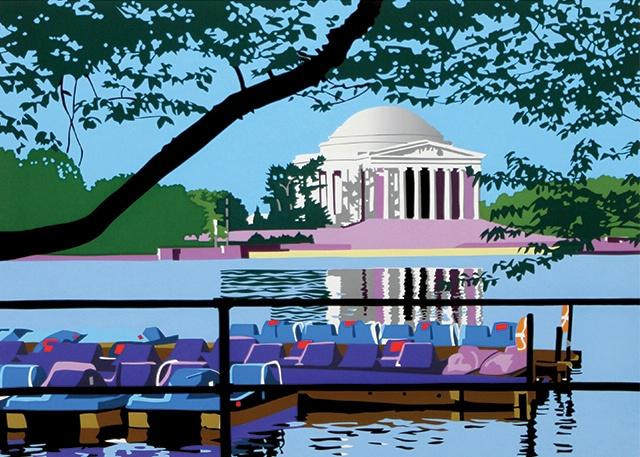 Framed Jefferson Memorial | Jefferson Memorial Art | Joseph Craig English, Artist | 16 by 20 Inches Framed-Giclee Print-Sterling-and-Burke
