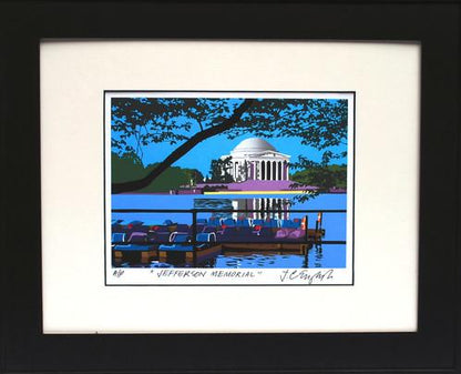 Framed Jefferson Memorial | Jefferson Memorial Art | Joseph Craig English, Artist | 16 by 20 Inches Framed-Giclee Print-Sterling-and-Burke