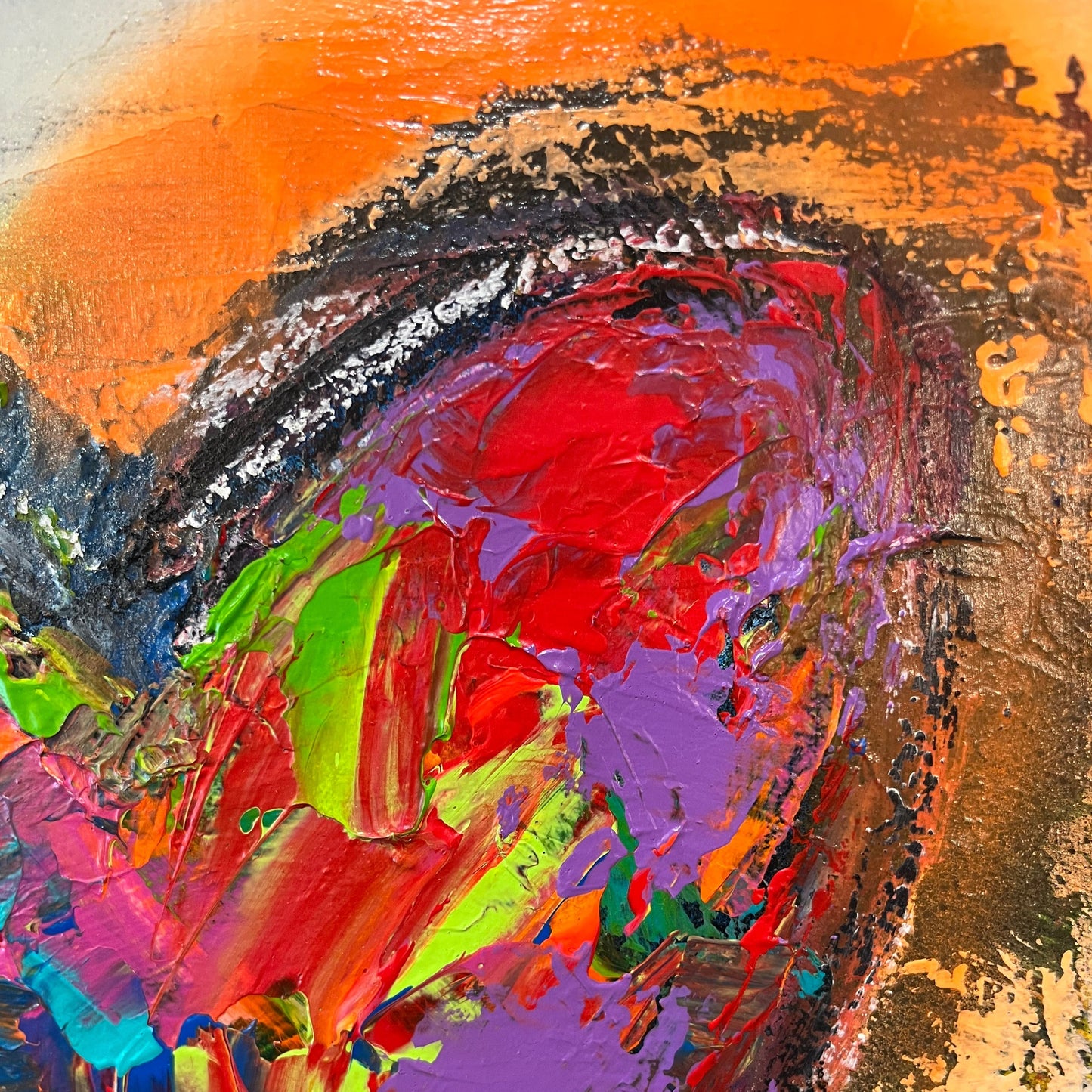 Art | MY LOVE, LOVE, LOVE Heart | Acrylic on Gallery Canvas by Washington, DC Artist, Fabiano Amin | 11" x 14"