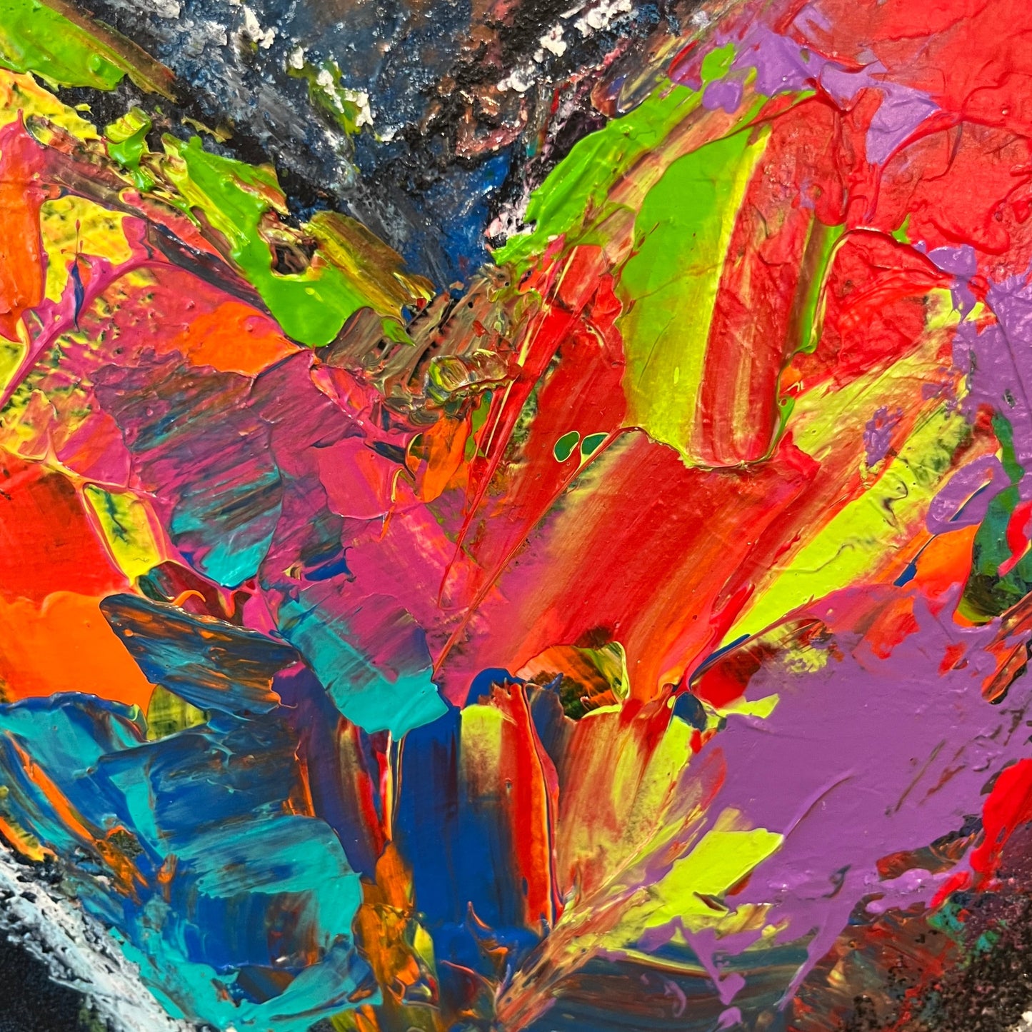 Art | MY LOVE, LOVE, LOVE Heart | Acrylic on Gallery Canvas by Washington, DC Artist, Fabiano Amin | 11" x 14"