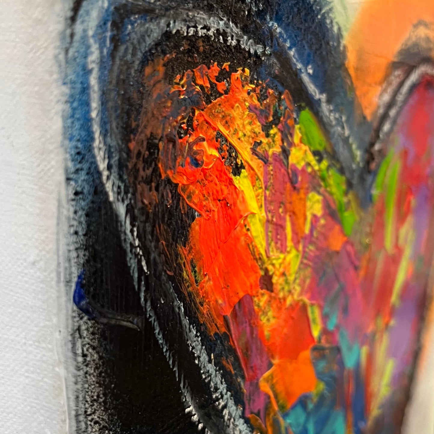 Art | MY LOVE, LOVE, LOVE Heart | Acrylic on Gallery Canvas by Washington, DC Artist, Fabiano Amin | 11" x 14"