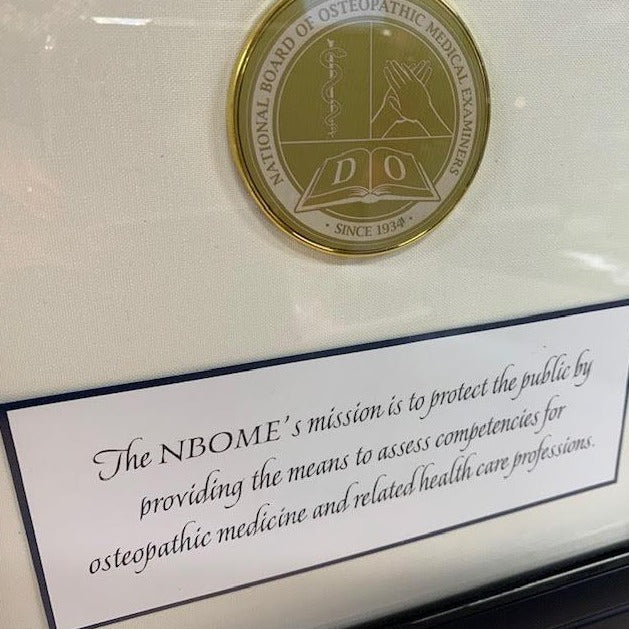 Suggestions for Bespoke Awards for NBOME | Awards Framed in Gold & Silver Leaf and Black & Brown Wood