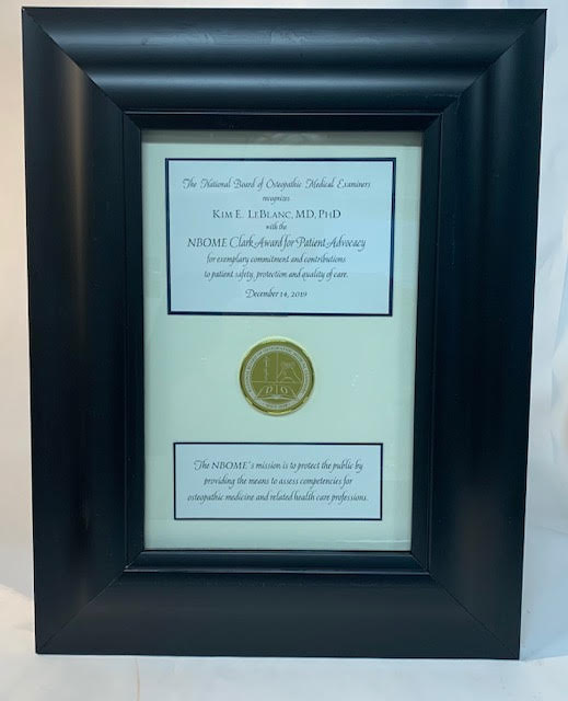 Bespoke Awards for NBOME | Awards in Gold, Wood, Black Frame | Superior Quality Bespoke Award | Custom Framed Award | Certificate | Studio Burke DC