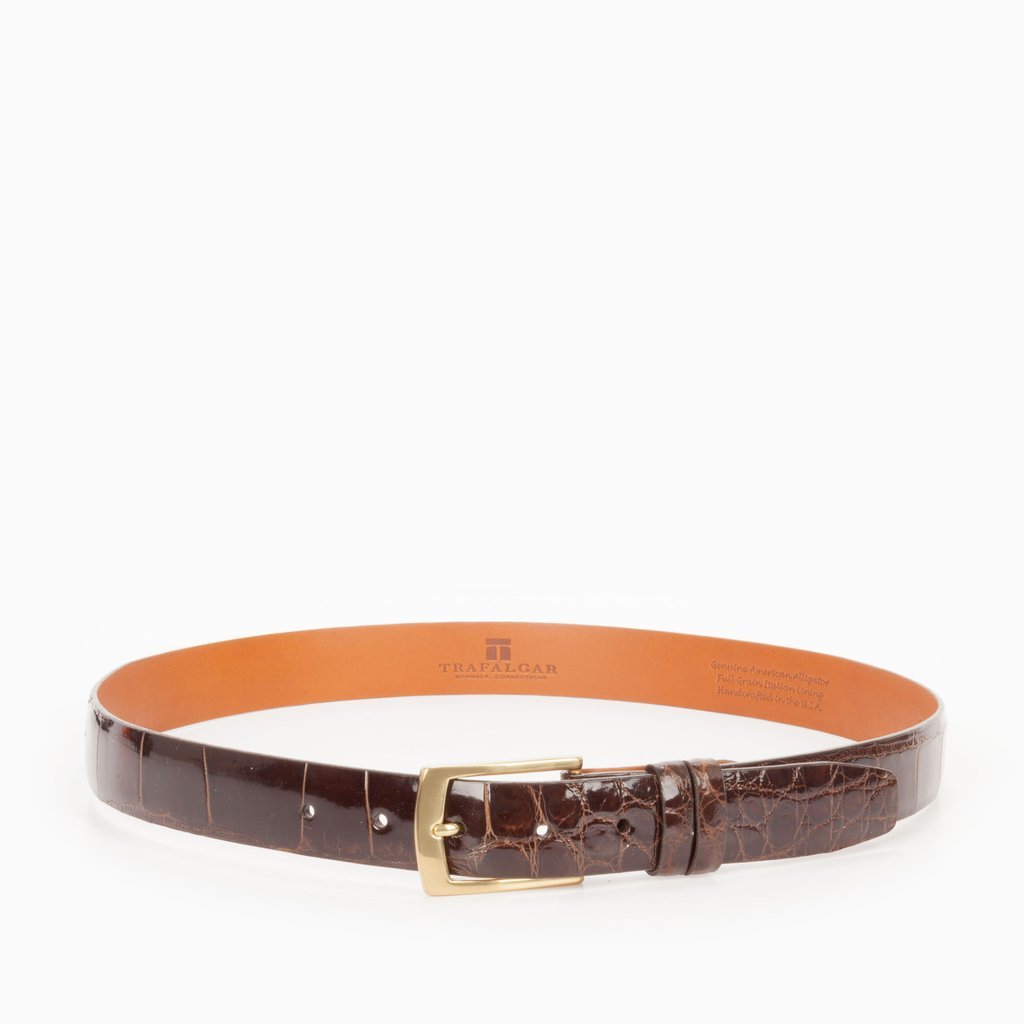 Genuine American Alligator Belt 1 3/16 Inches, Brown-Belt-Sterling-and-Burke