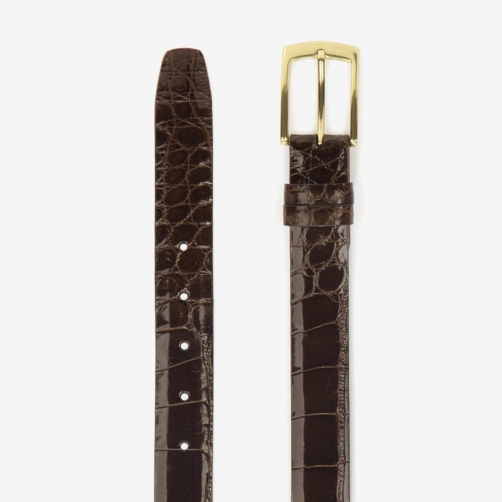 Genuine American Alligator Belt 1 3/16 Inches, Brown-Belt-Sterling-and-Burke