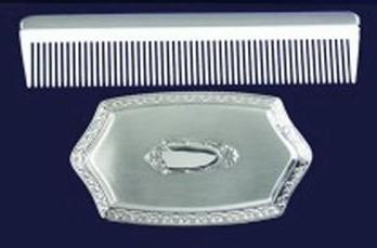 Baby Brush | Pewter | Baby Boy's Embossed Brush and Comb Set | Engraved | Made in USA | Sterling and Burke-Baby-Sterling-and-Burke