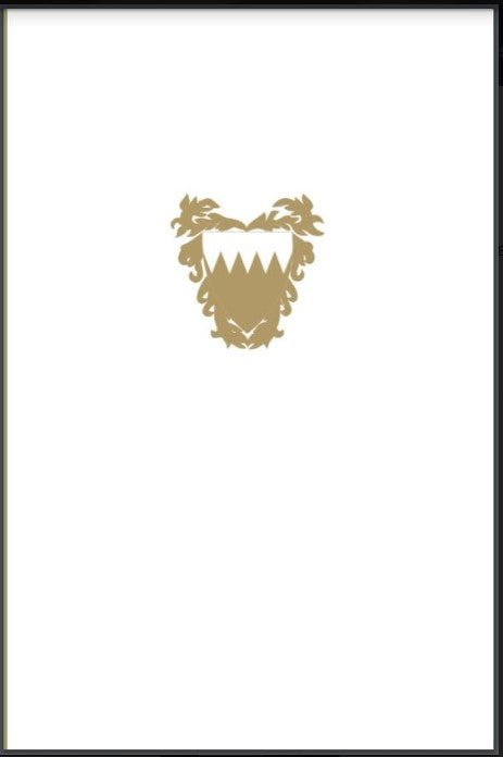 Bahrain Embassy Proof | Program Cover to Match with White House | Gold Crest and Gold Tie Cord | Highest Quality Engraving | Diplomatic Program Folder | Studio Burke Ltd