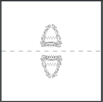 Bahrain Embassy | NEW LOGO | 4 by 4" Folding Dinner Place Card with TWO LOGOS | Quantity 500 | SILVER | Hand Engraved