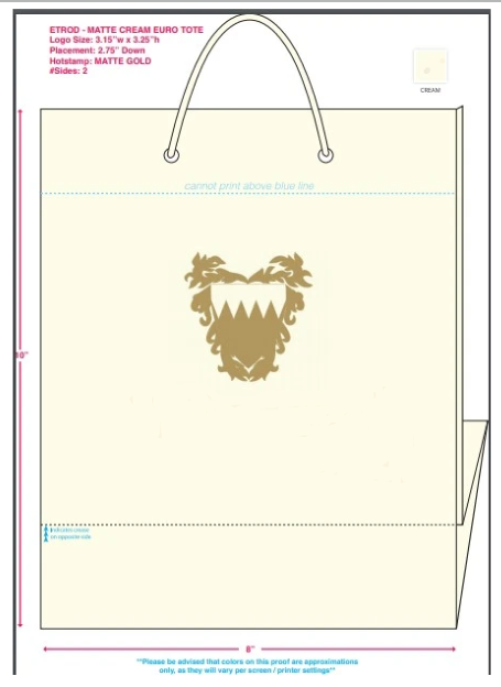 Shopping Bag Proofs | Bahrain Embassy Gift Bag | Ivory, White, Red, Platinum | Studio Burke DC