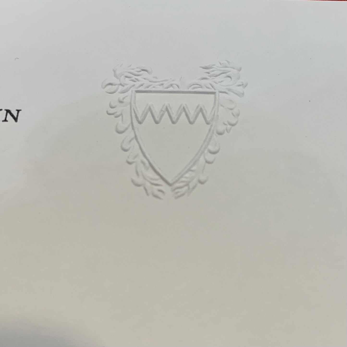 Embassy of Bahrain | Current Paper and New Paper for Consideration | White Classic Laid Paper | Sample Box of Blank Sheets and Envelopes