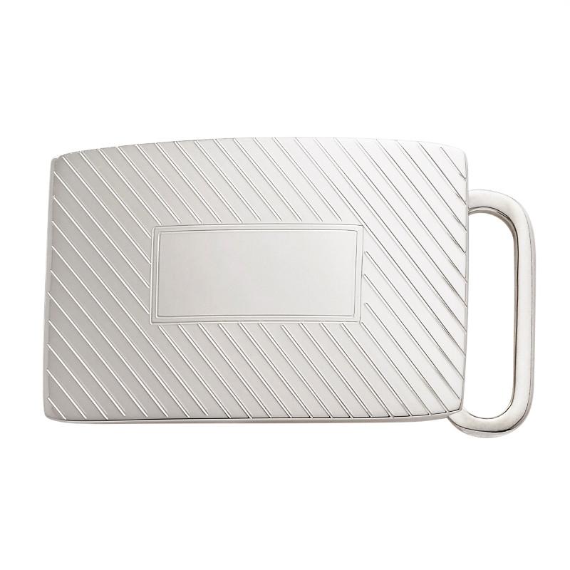 Belt Buckle | Ribbed Pattern Sterling Silver Buckle | Available for 1 Inch Belt Straps | Made in USA-Belt Buckle-Sterling-and-Burke