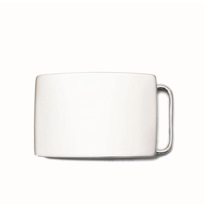 Silver Plated Belt Buckle | Silver Plate Over Brass Slide Buckle | Smooth, Plain Finish | Made in USA