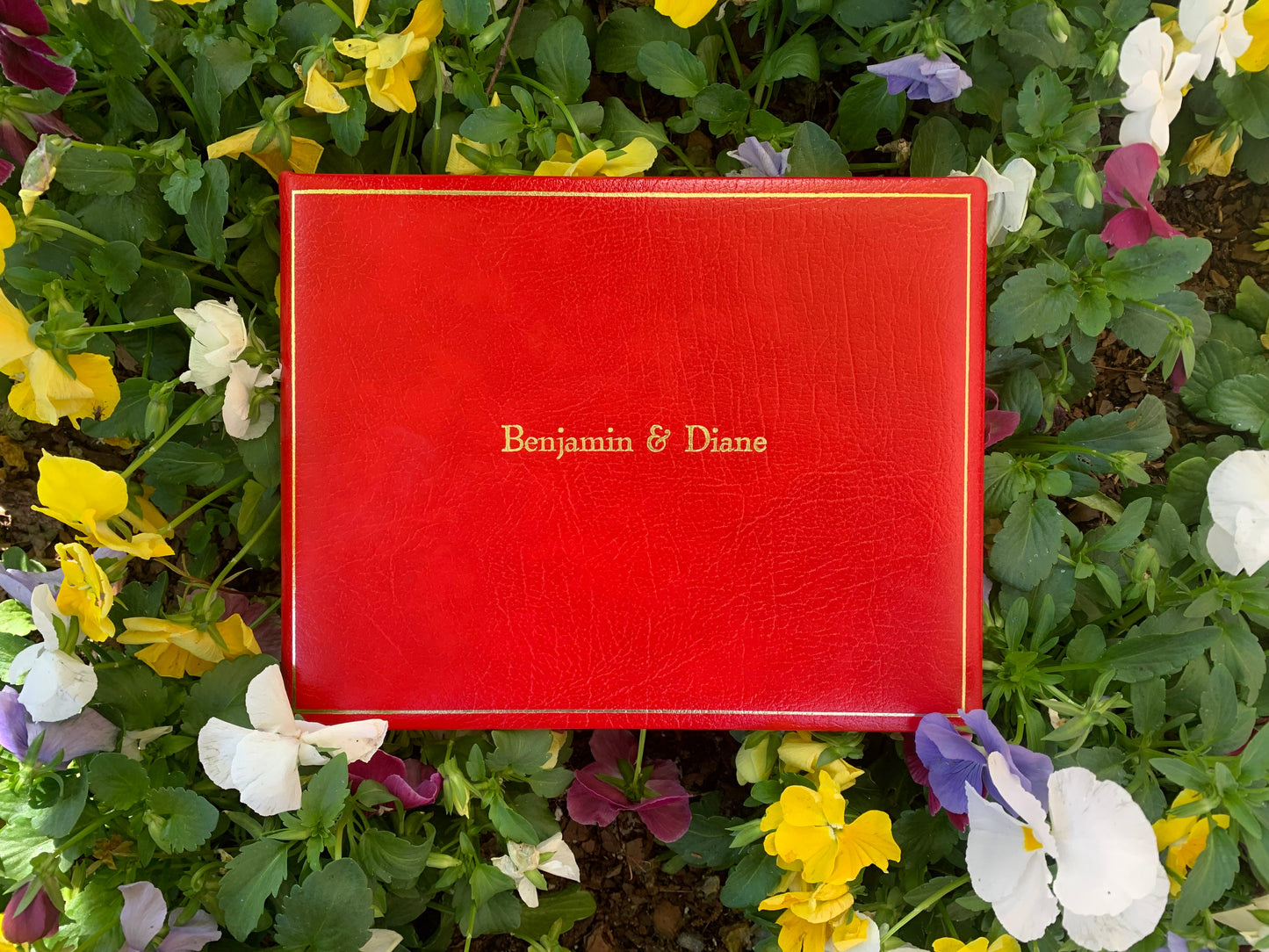 Benjamin & Diane Wedding Book  | 7 by 9 Inches | Calf Leather | Made in England