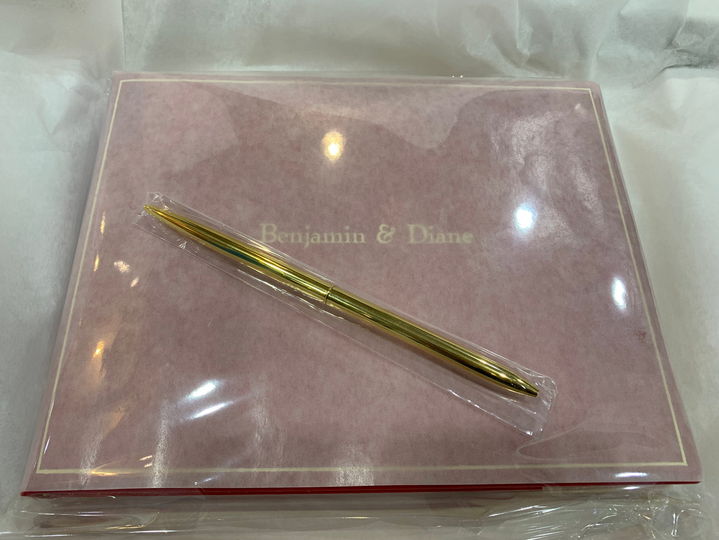 Guest Book Custom Samples | Gold Stamp Design | 7 by 9 Inches | Calf Leather | Made in England