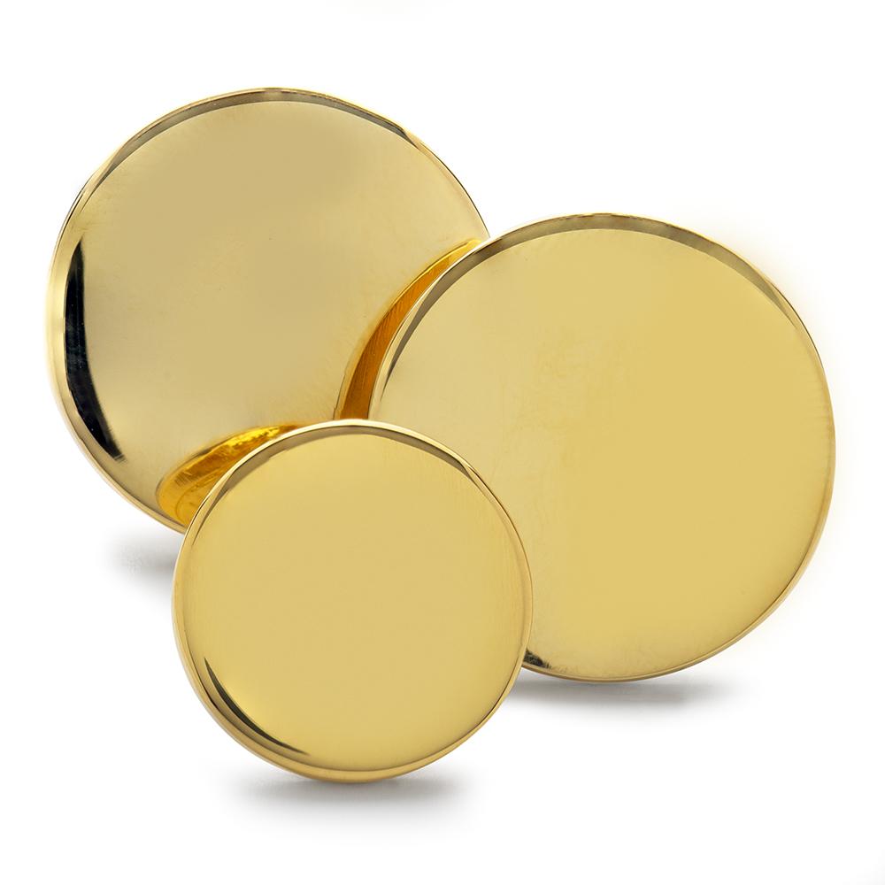 9ct Plain Solid Gold 9ct Gold Single Breasted Blazer Button Set by Benson & Clegg, London