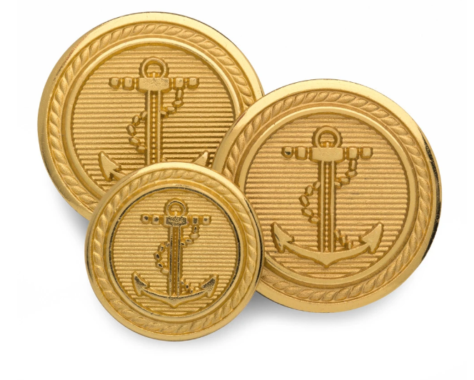 Anchor and Rope | Gold Blazer Buttons | Blazer Button Sets for Gents and Ladies | Made in England