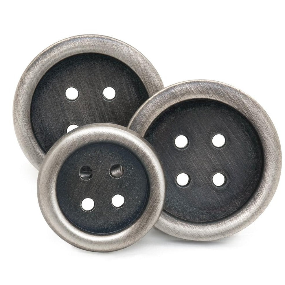 Four Hole Single Breasted Blazer Button Set | Antique Silver Blazer Buttons | Made in England by Benson and Clegg, London