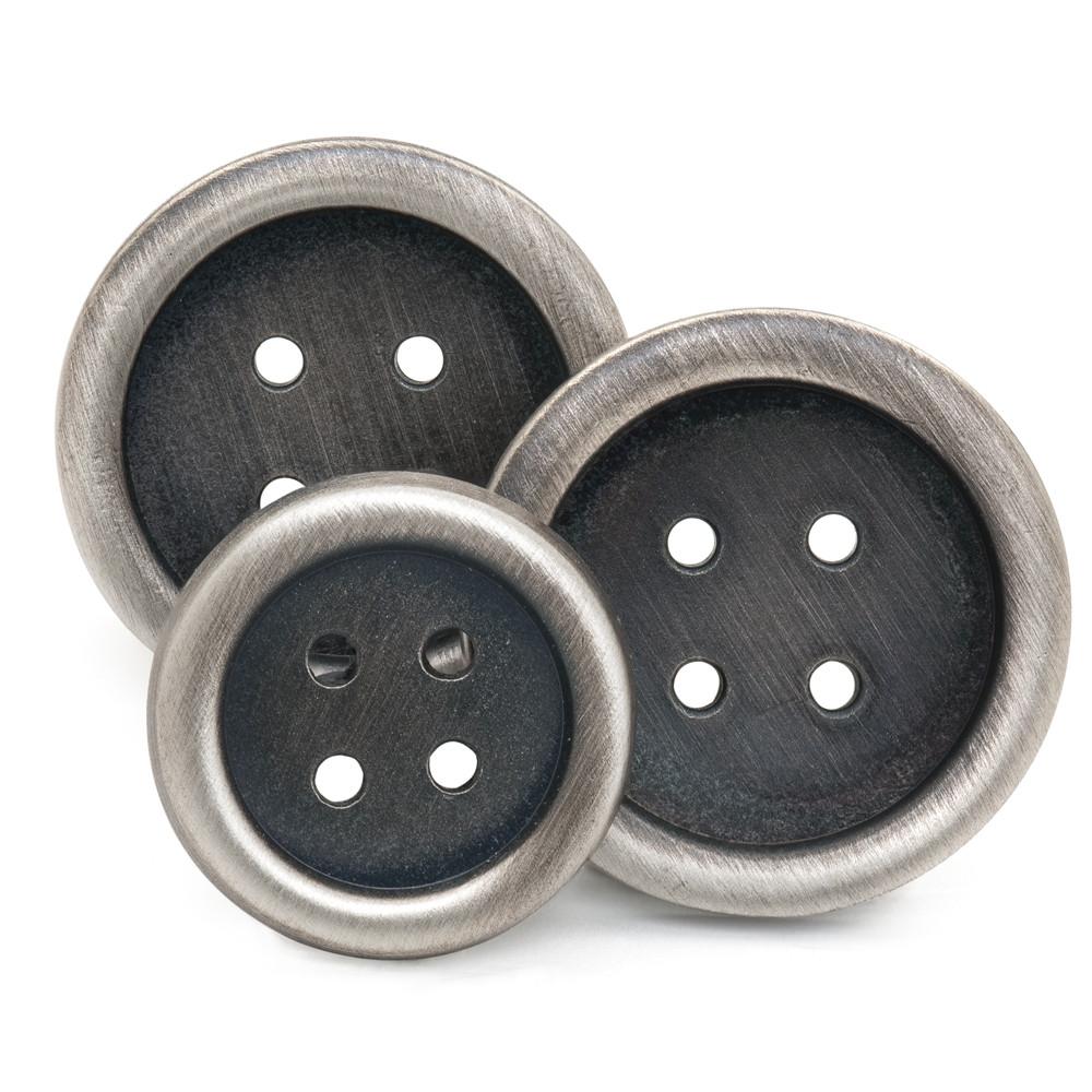 Four Hole Single Breasted Blazer Button Set | Antique Silver Blazer Buttons | Made in England by Benson and Clegg, London
