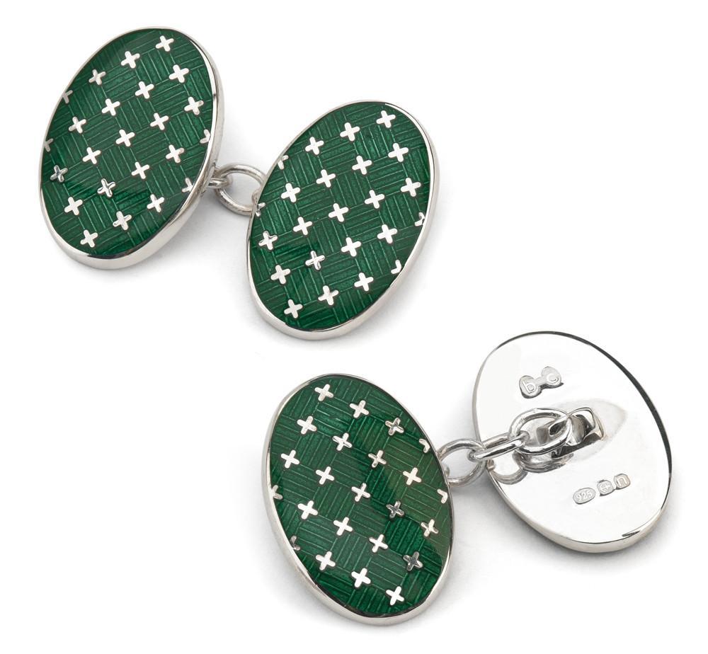 Jermyn St. Collection Chain Cufflinks, Green-Cufflinks-Sterling-and-Burke
