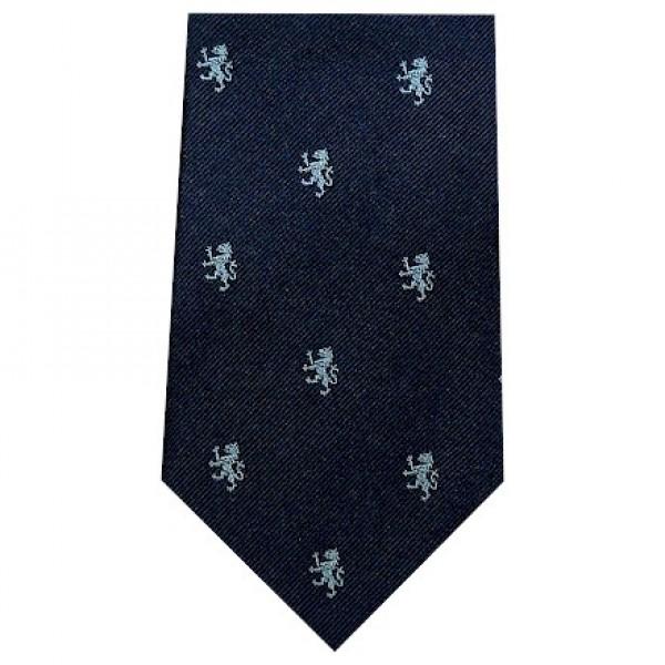 Rampant Lion, Navy with Silver | Silk Tie | Benson and Clegg | Made in England-Necktie-Sterling-and-Burke