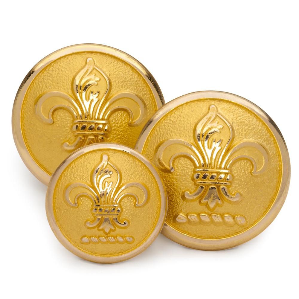 Fleur de Lys Blazer Buttons | Gold Plated Blazer Buttons | Made in England | Benson and Clegg, London