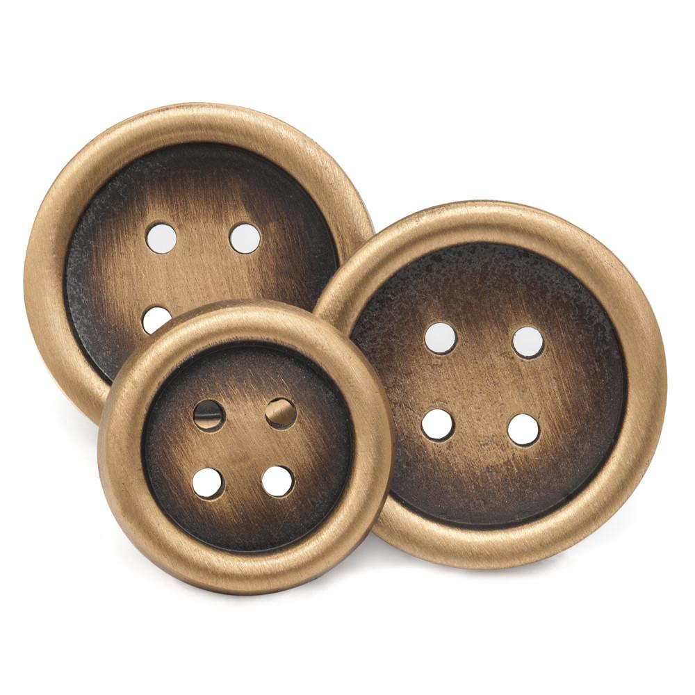 Four Hole Blazer Button Set | Antique Bronze Brass Blazer Buttons | Made in England by Benson and Clegg, London