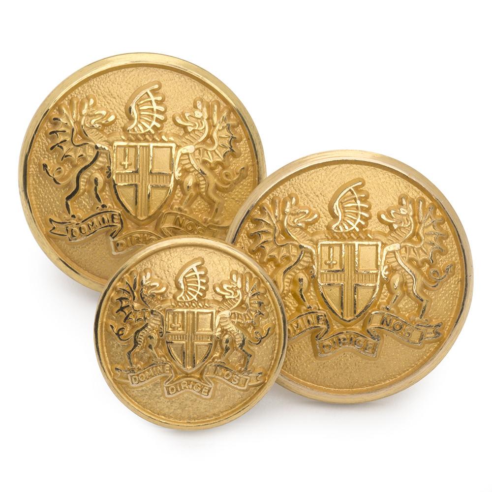 City of London Blazer Buttons | Gilt / Gold Plated Blazer Buttons | Made in England | Benson and Clegg, London