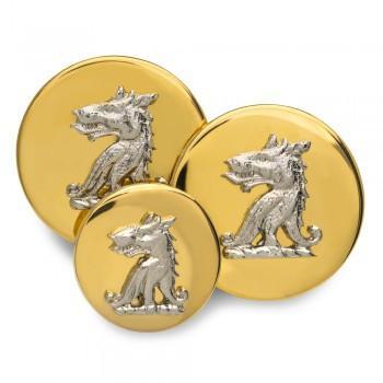 Wolf Head Blazer Buttons | Gold and Silver Plated Blazer Buttons | Made in England | Benson and Clegg, London