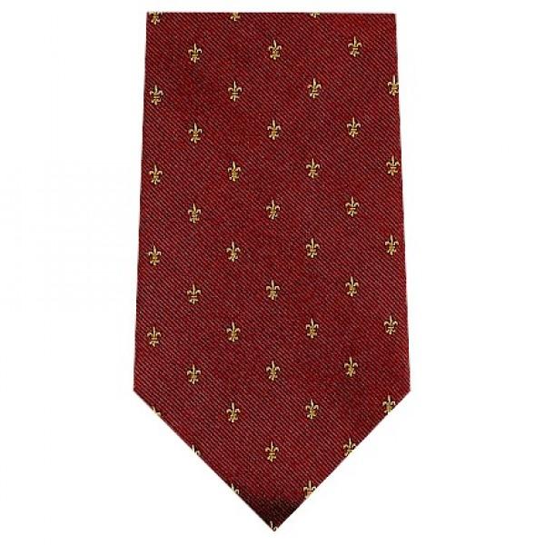 Fleur De Lys Motit Tie, Burgundy and Gold / Navy and Pink / Blue and Gold | Silk Tie | Benson and Clegg | Made in England-Necktie-Sterling-and-Burke