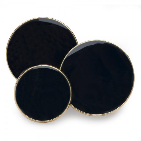 Navy Enamel Single Breasted Blazer Button Set-Blazer Buttons-Sterling-and-Burke