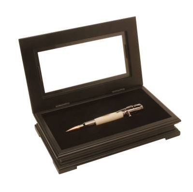 Custom Pen Box | BLACK BOX for Pen Gifts | Black Lacquer, Black Wood, and Black Paper Box for Writing Instrument Presentation