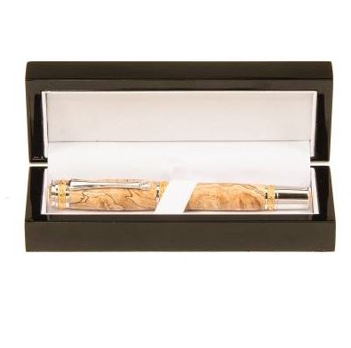 Custom Pen Box | BLACK BOX for Pen Gifts | Black Lacquer, Black Wood, and Black Paper Box for Writing Instrument Presentation