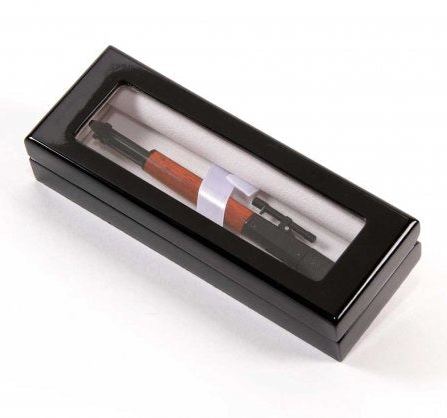 Custom Pen Box | BLACK BOX for Pen Gifts | Black Lacquer, Black Wood, and Black Paper Box for Writing Instrument Presentation