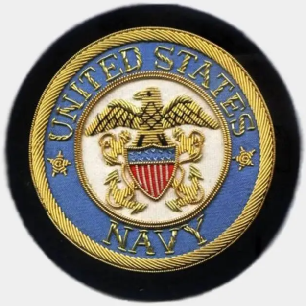 Blazer Badge | US NAVY | NAVY Crest | Gold Thread Blazer Badge | Made in England