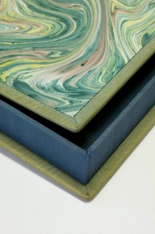 Bespoke Book Binding with Archival Box | Hand Marbleized Paper | Finest Quality Materials | Made in USA | Charing Cross-Photo Album-Sterling-and-Burke