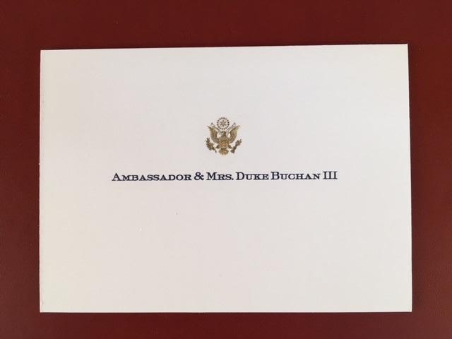 Bespoke Proof | Bahrain Embassy Stationery | Gift Card Only | Gold Seal and Text on Gift Card Only | Hand Engraved | Sterling and Burke Ltd-Custom Stationery-Sterling-and-Burke