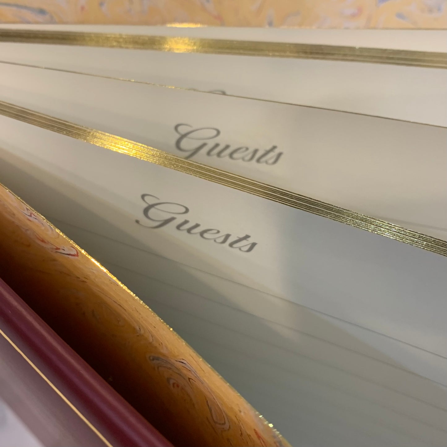 Guest Book | Fine Calf Leather Binding | Gold Tooling | 7 by 9 Inches | Guests