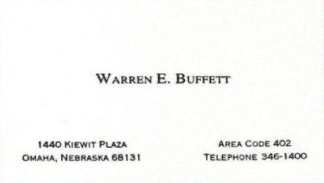 Bespoke Stationery | Warren Buffett Calling Card | Warren Buffett Business Card | US Size | Single Colour Text