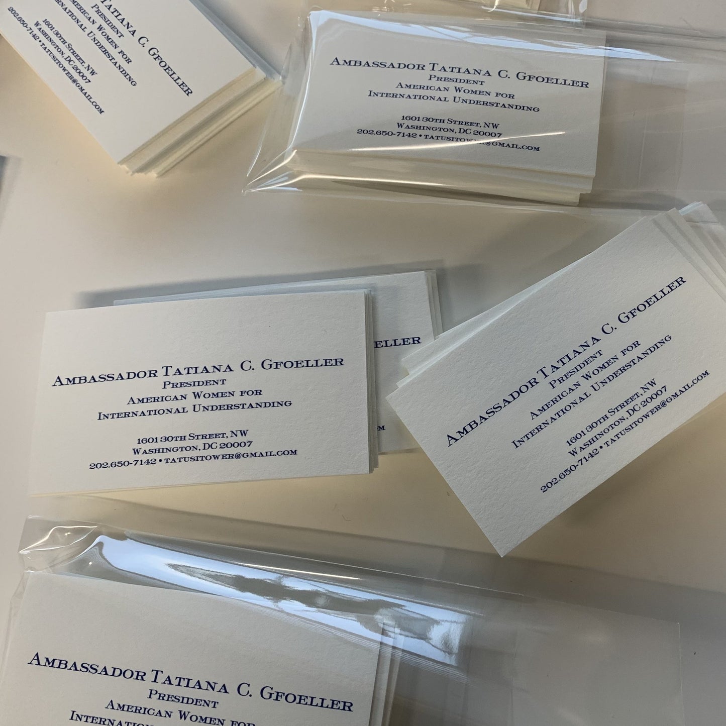 Bespoke Stationery | Business Card | Ambassador Tatiana Gfoeller