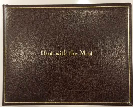 "Host with the Most", Calf Leather Guest Book, 7 by 9 inches-Guest Book-Sterling-and-Burke