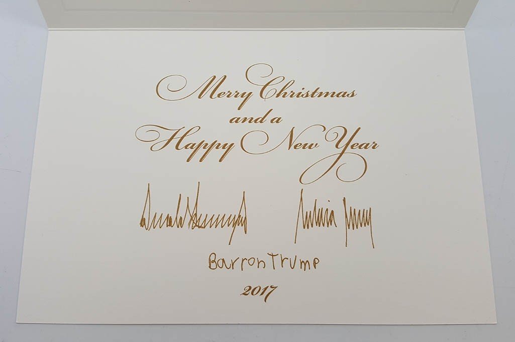 2017 White House Christmas Card Sample | President Trump | Hand Engraving, Foil Stamping and Printing Example-Stationery-Sterling-and-Burke