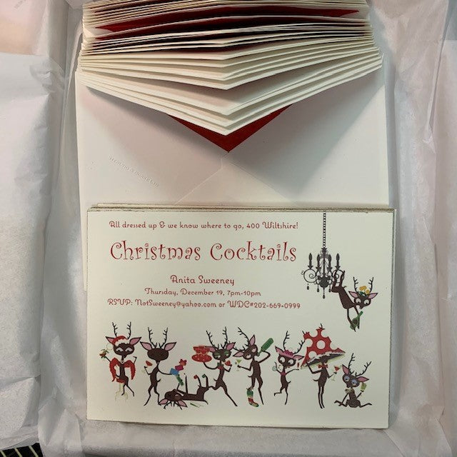 Bespoke Christmas Cocktails | Off Set Printing | Gold Edges | Red Lining