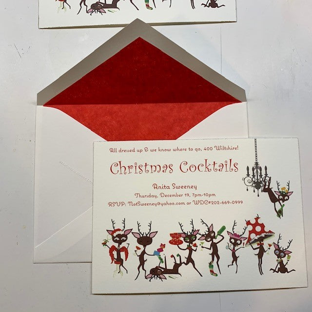 Bespoke Christmas Cocktails | Off Set Printing | Gold Edges | Red Lining
