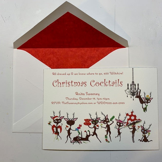 Bespoke Christmas Cocktails | Off Set Printing | Gold Edges | Red Lining