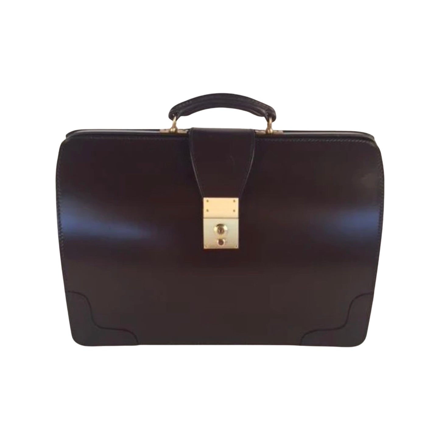 Top Frame Briefcase | Finest Quality Hand Stitched | Bespoke | Dark Havana English Bridle Hide